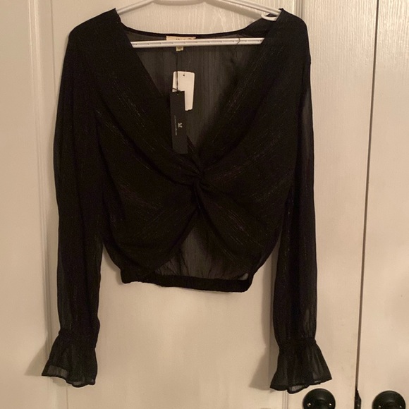 Mendocino Le Lis Collection Black Sheer Blouse - Picture 1 of 6